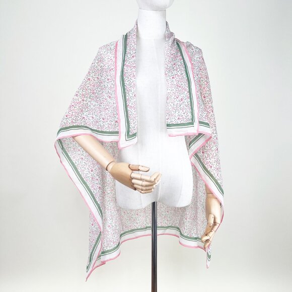 Vintage Floral Scarf Wrap Hair Accessory Romantic Feminine Euro Girl Bandana - Picture 4 of 10